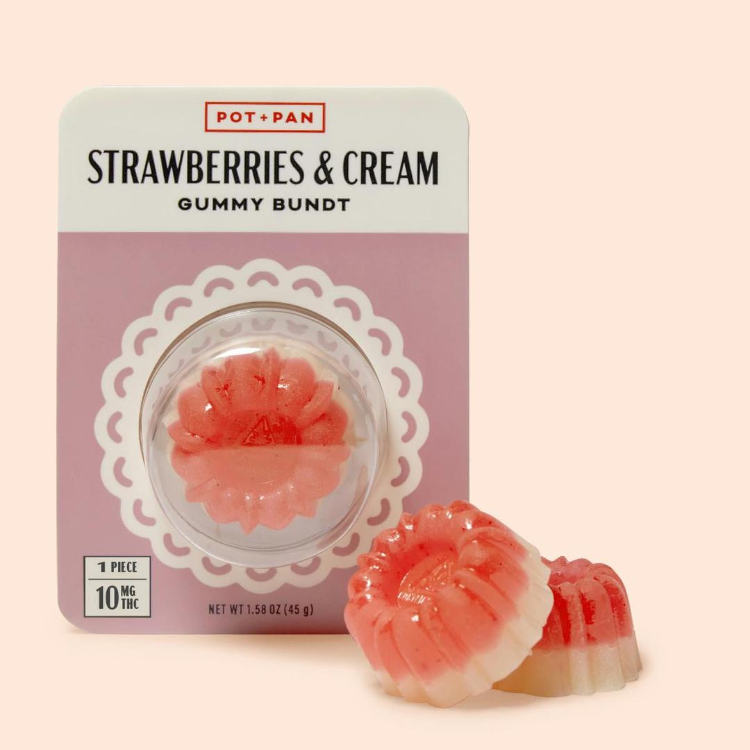 Pot + Pan | Strawberries & Cream Gummy Bundt | 1 piece (10mg)