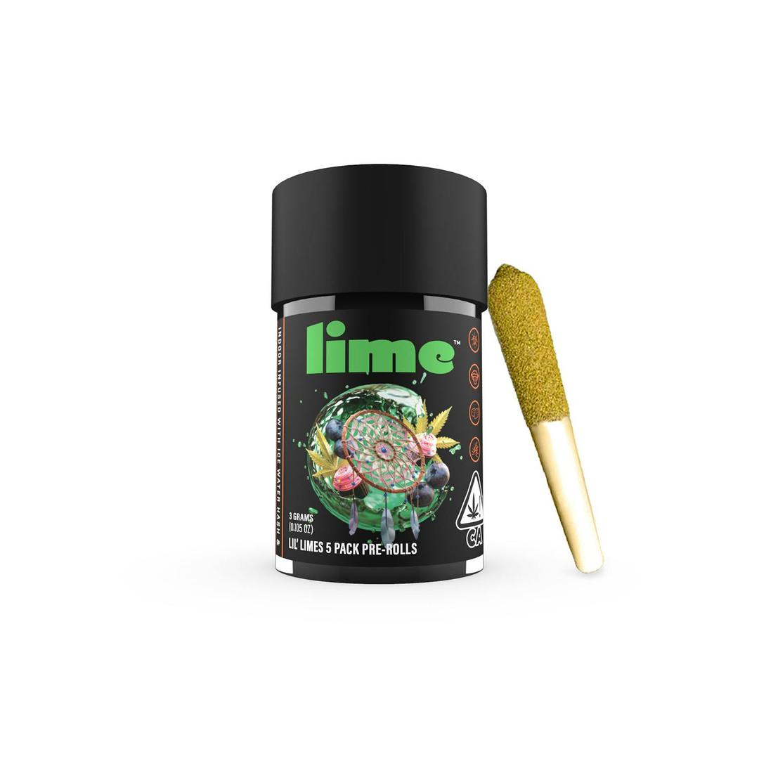 Live Resin & Hash Infused Lil' Limes (.6g x 5 Mini Pre Rolls) | Blue Dream