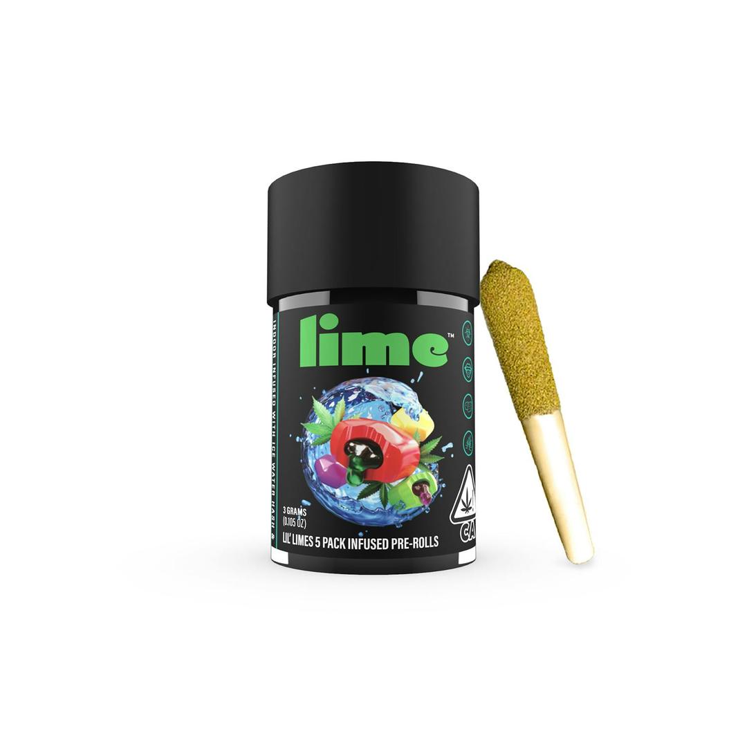 Live Resin & Hash Infused Lil' Limes (.6g x 5 Mini Pre Rolls) | Gushers