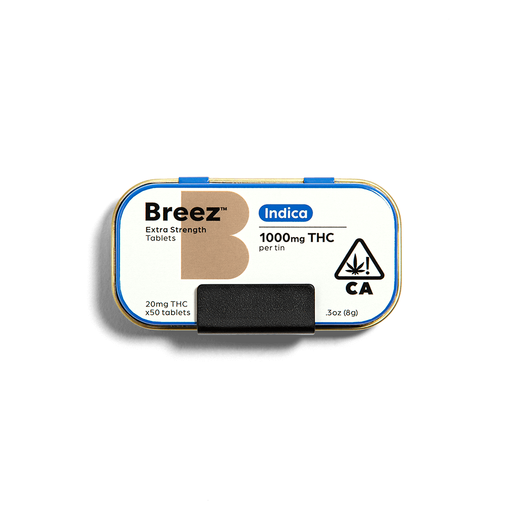 Breez Indica Tablet Tin | 1000mg THC total