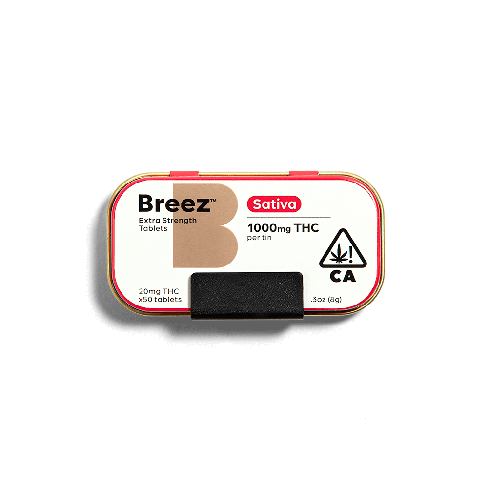 Breez Sativa Tablet Tin | 1000mg THC total