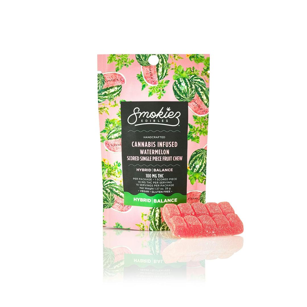 Hybrid Watermelon 100mg THC Fruit Chews - Scored Single Piece - AZ