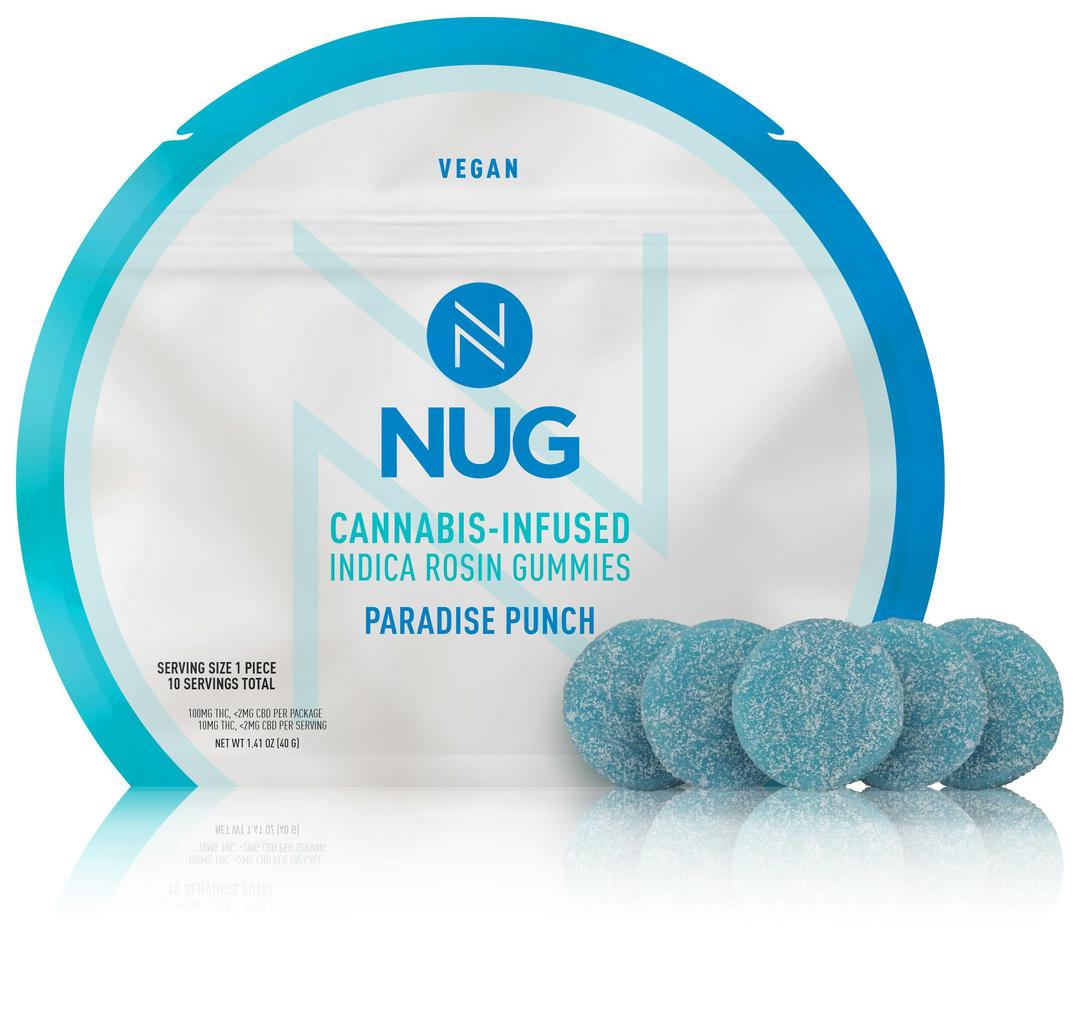 Relaxing Paradise Punch 100mg Indica Rosin Gummies