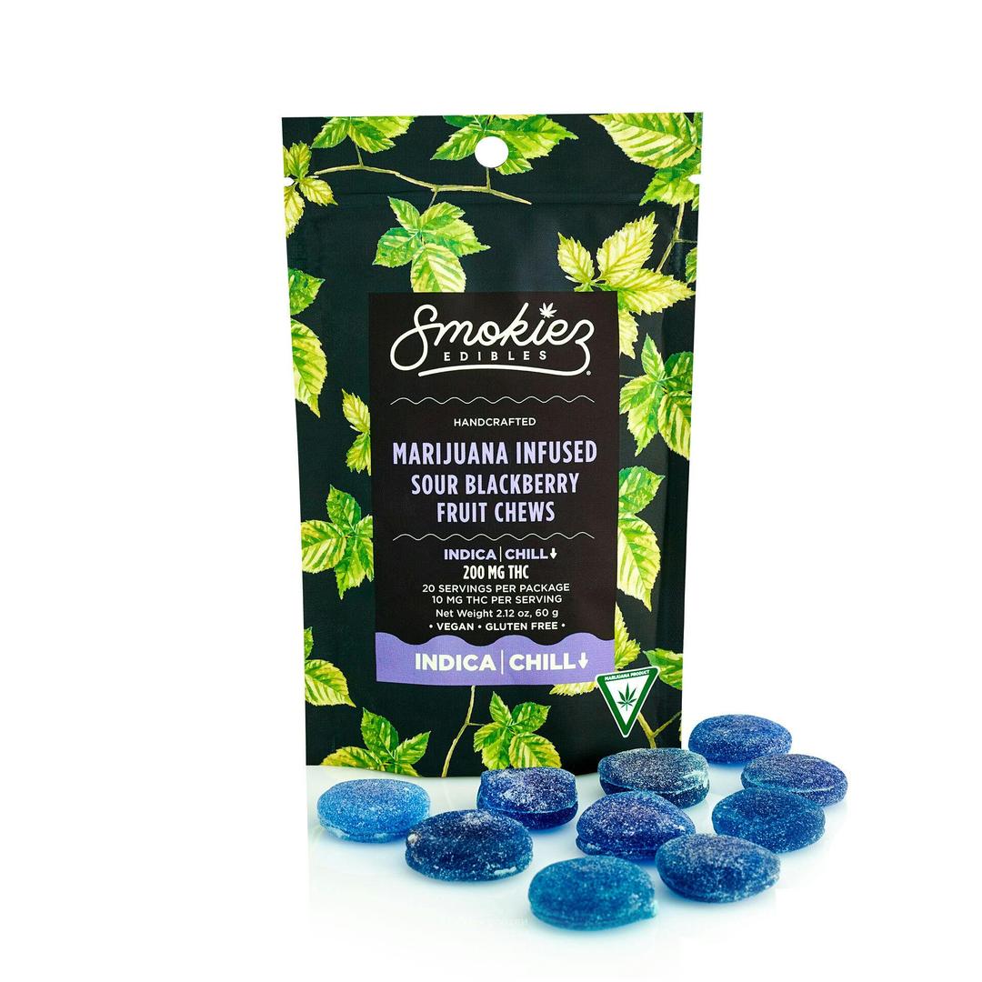 Sour Blackberry | Indica Chill | 200mg THC Fruit Chews - MI