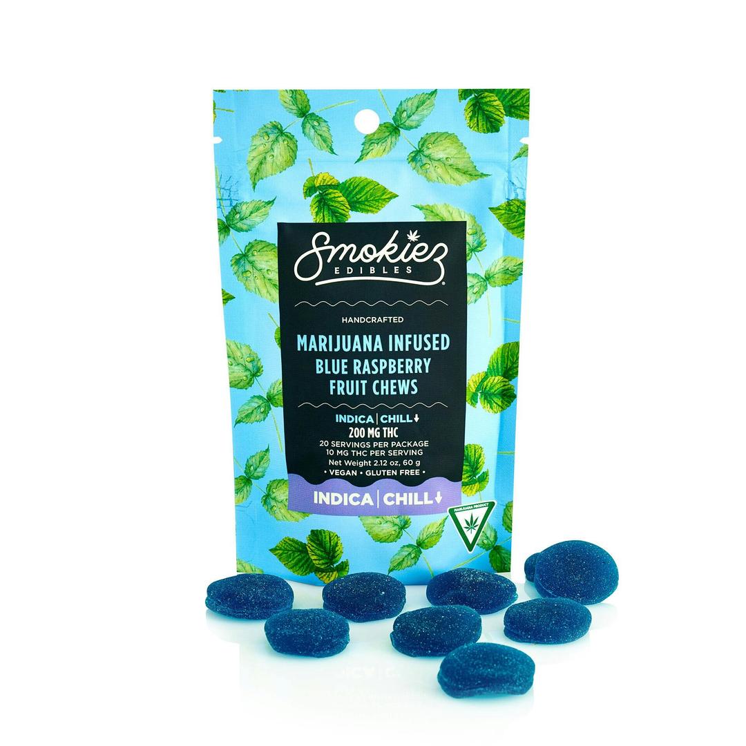 Blue Raspberry | Indica Chill | 200mg THC Fruit Chews - MI