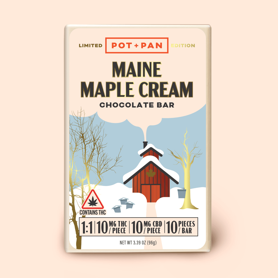 Pot + Pan | Maine Maple Cream Bar | 10 pieces (10mg THC: 10mg CBD)