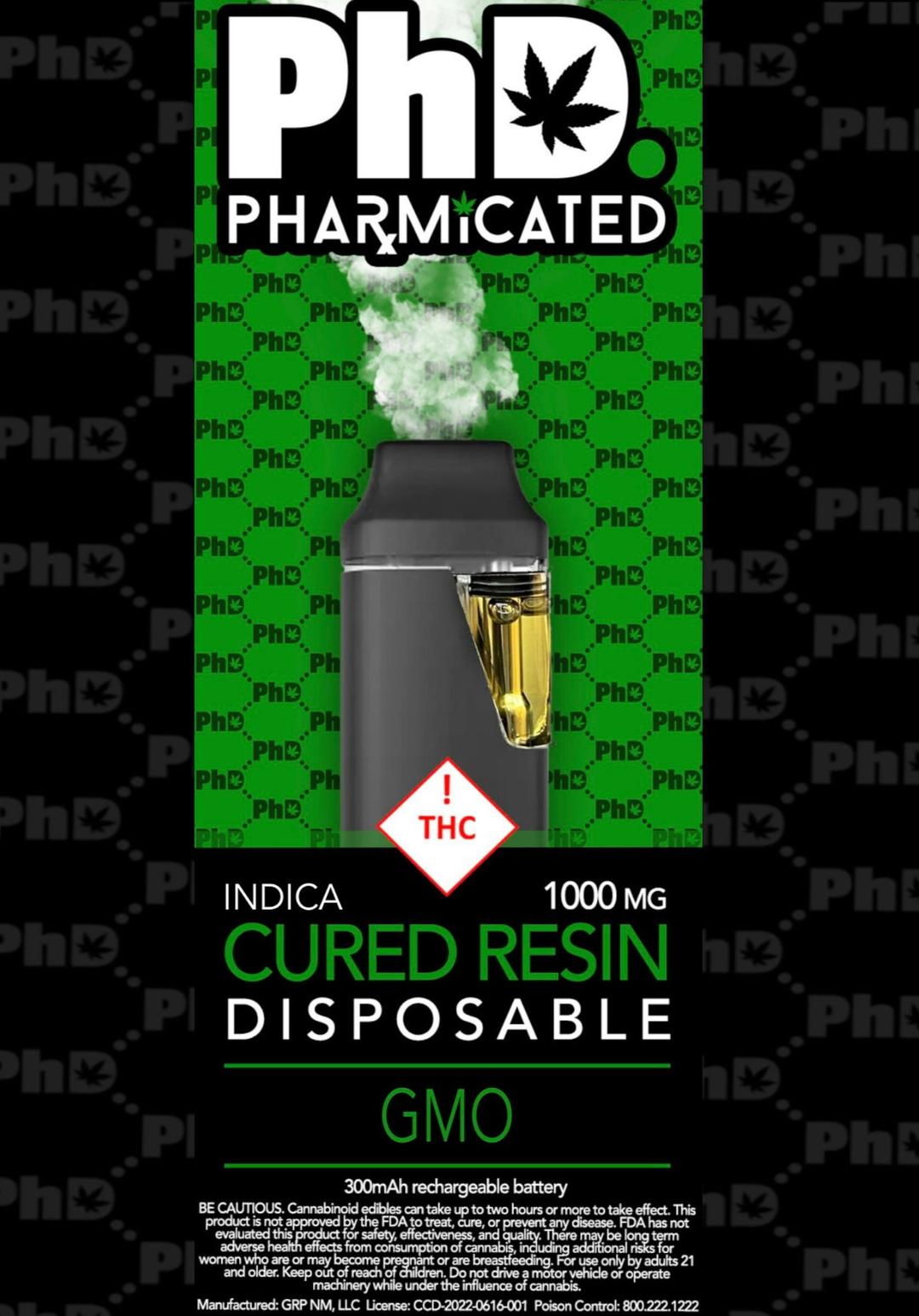 PhD Disposable Cured Resin Vape Cart - GMO (I)