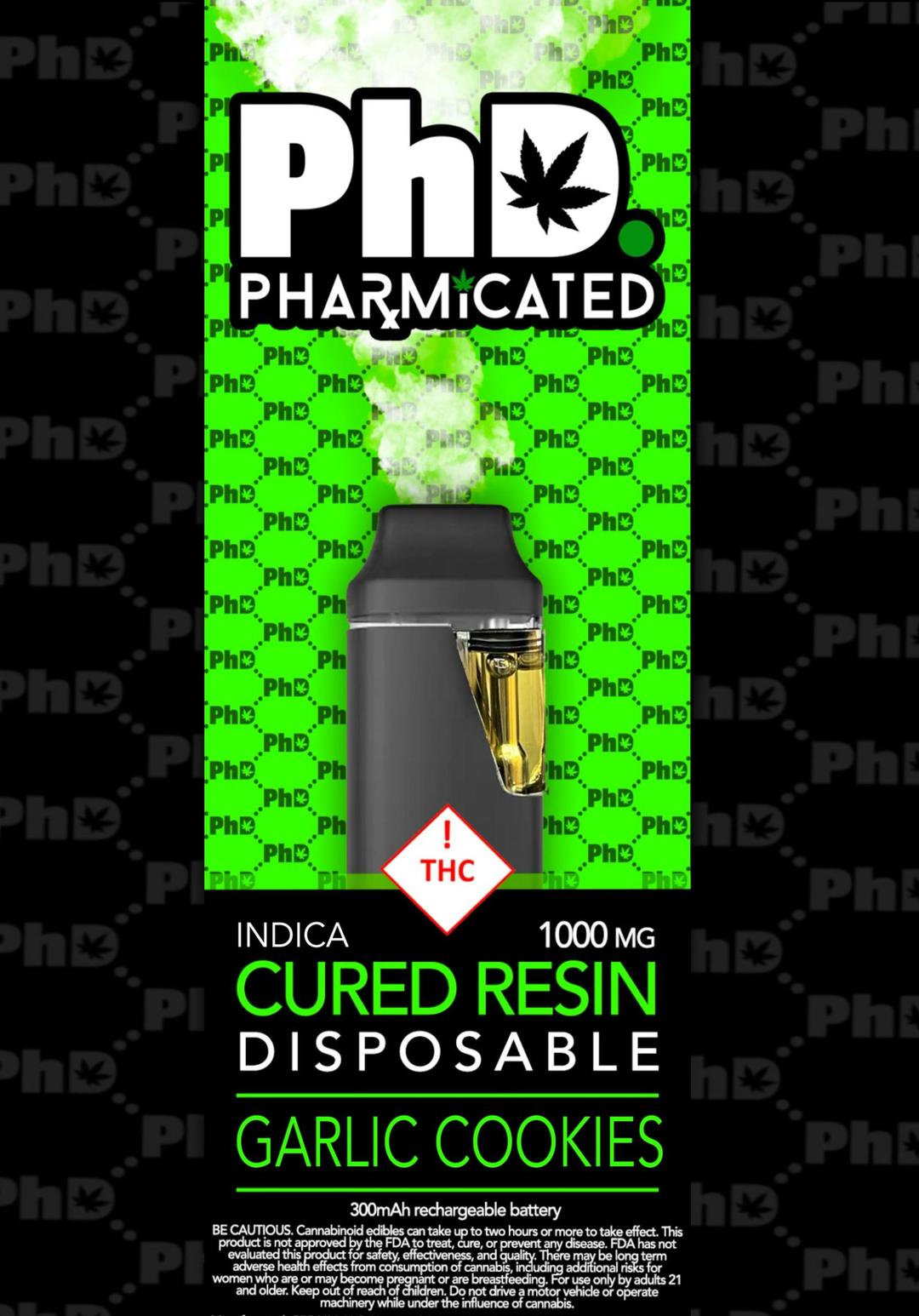 PhD Disposable Cured Resin Vape Cart - Garlic Cookies (I)