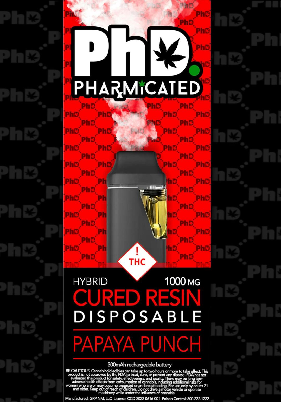 PhD Disposable Cured Resin Vape Cart - Papaya Punch (H)