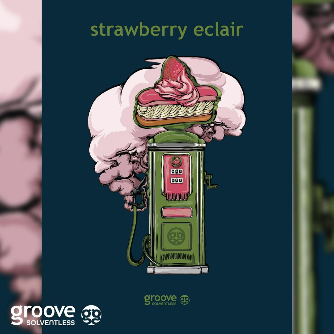 Strawberry Eclair Strain Art Poster (18 X 24)