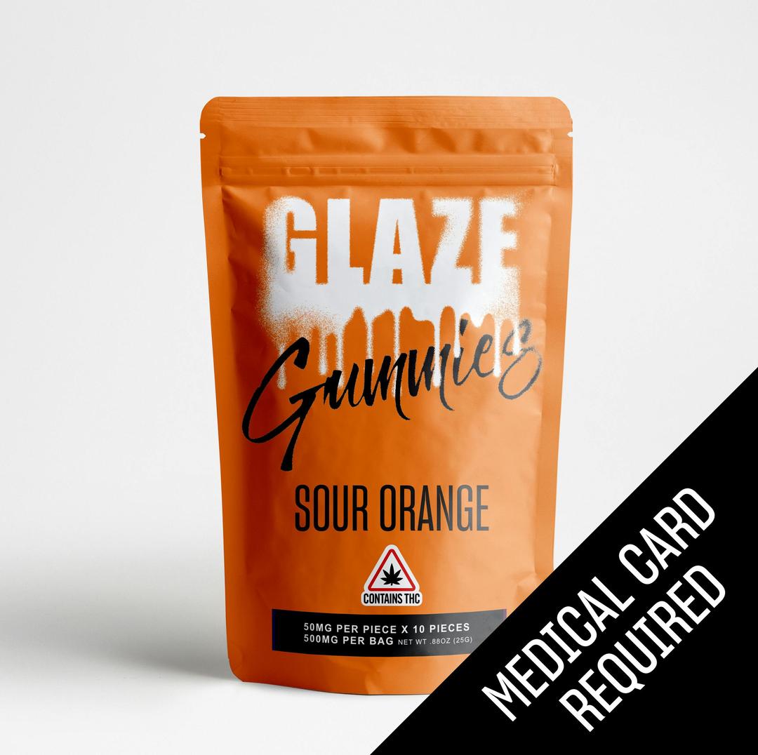 Glaze | Sour Orange Gummies | 500mg (MED)