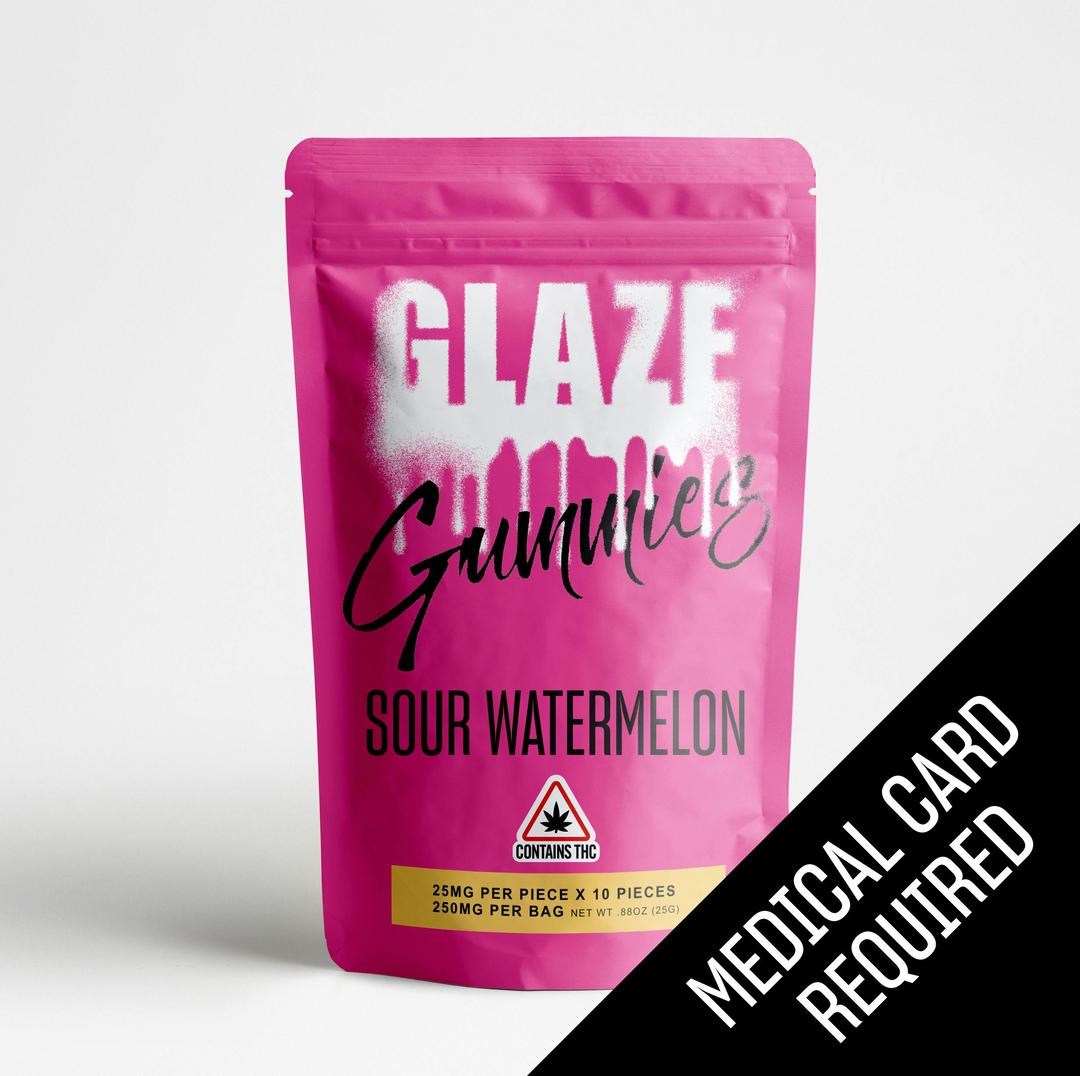 Glaze | Sour Watermelon Gummies | 250mg (MED)