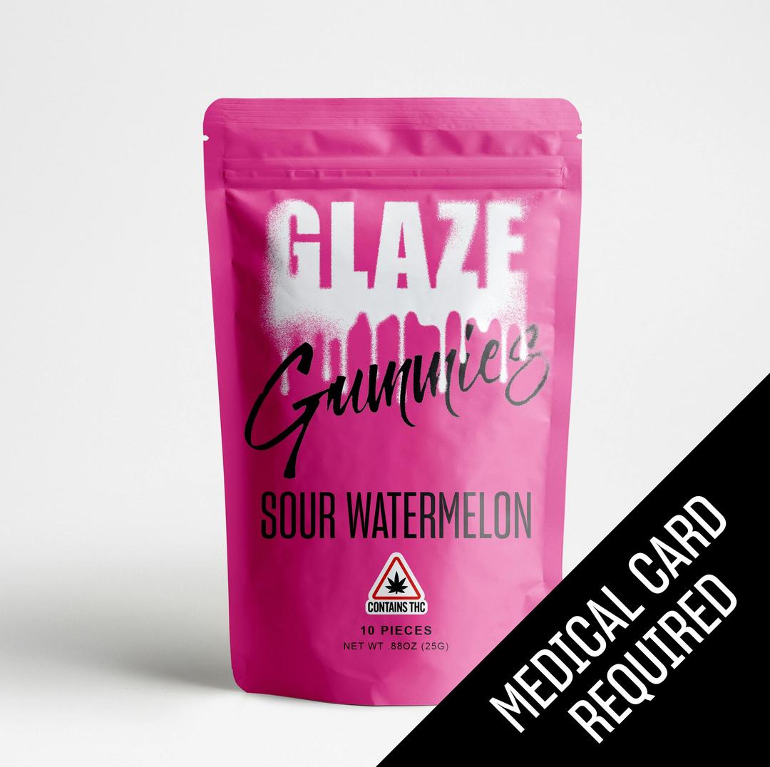 Glaze | Sour Watermelon Gummies | 500mg (MED)