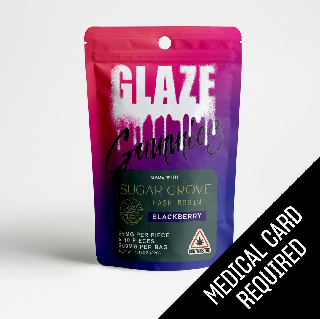 Glaze | Sugar Grove Hash Rosin Blackberry Gummies | 250mg (MED)
