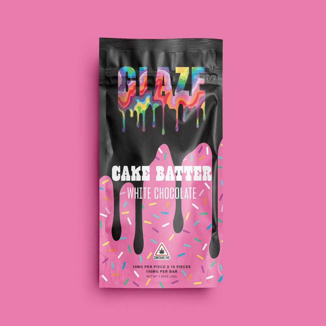 Glaze | Cake Batter White Chocolate Bar | 100mg