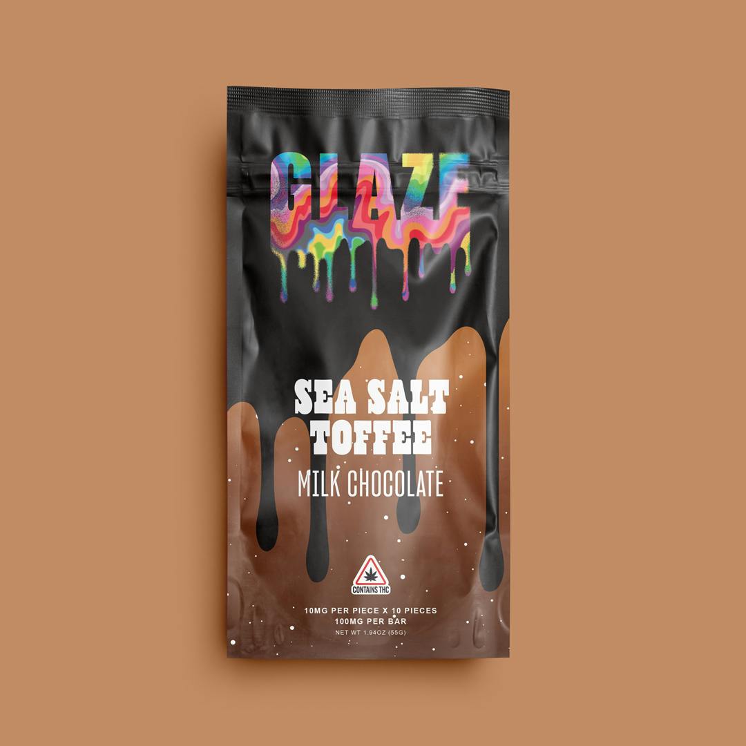 Glaze | Sea Salt Toffee Milk Chocolate Bar | 100mg