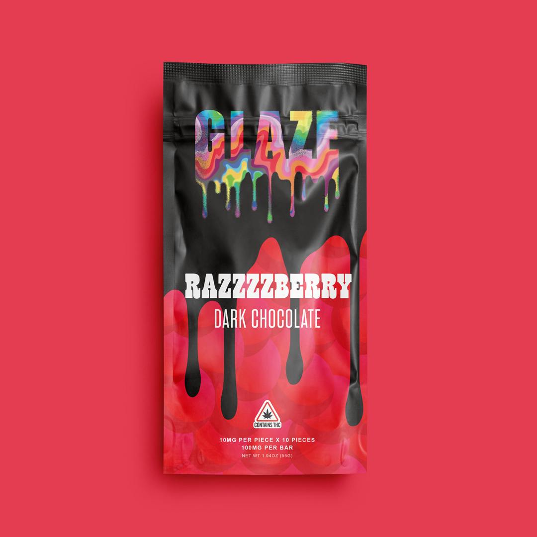 Glaze | Razzzzberry Dark Chocolate Bar | 100mg