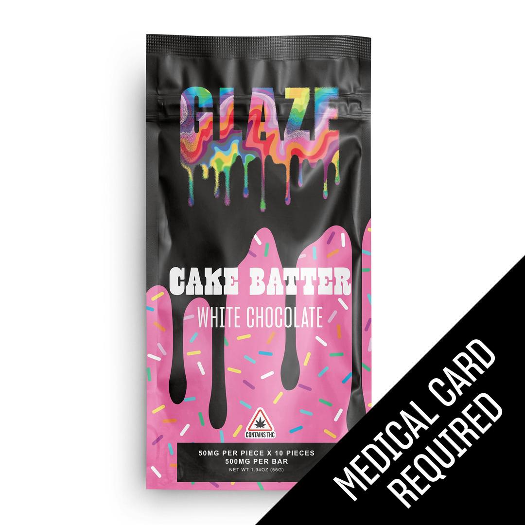Glaze | Cake Batter White Chocolate Bar | 500mg (MED)