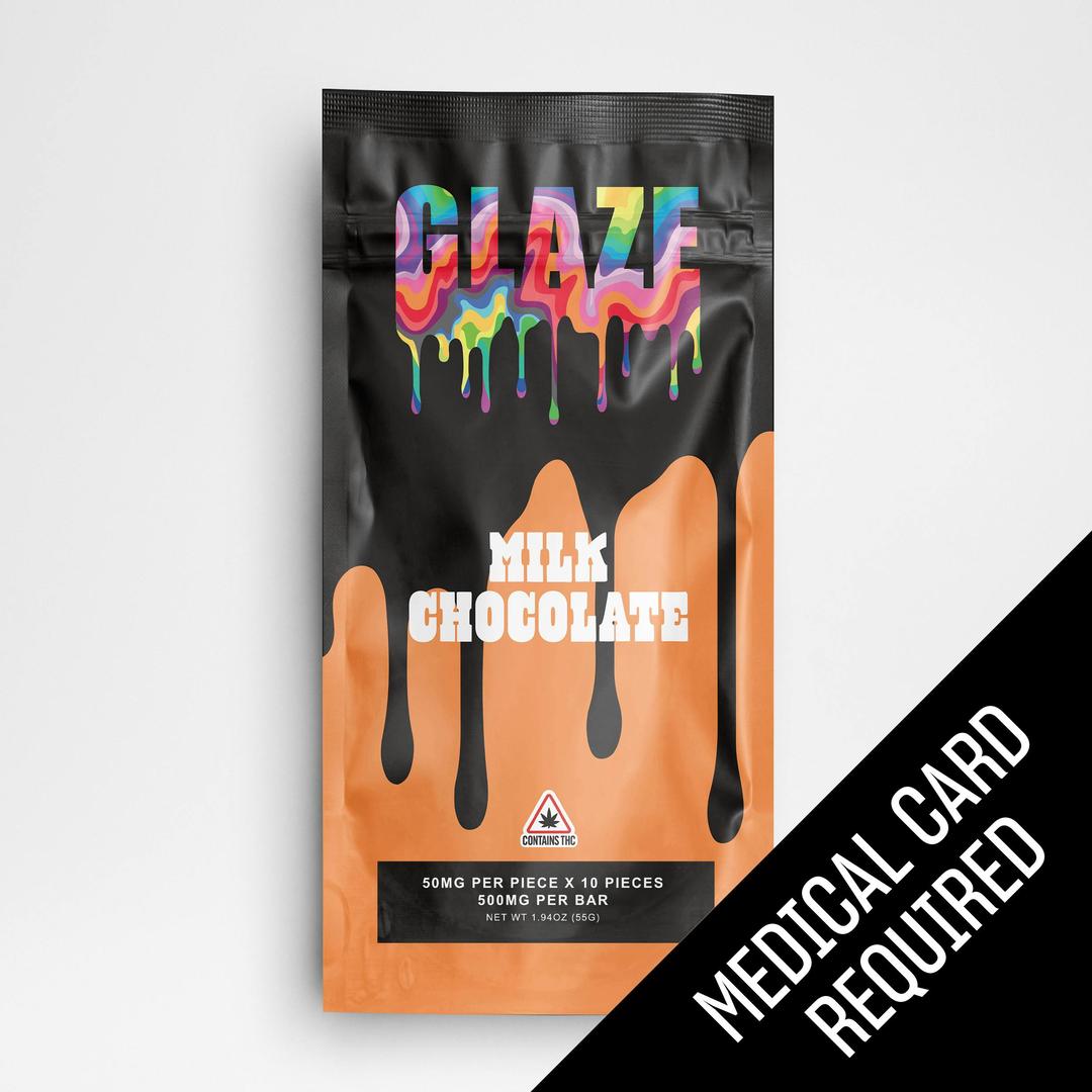 Glaze | Milk Chocolate Bar | 500mg (MED)