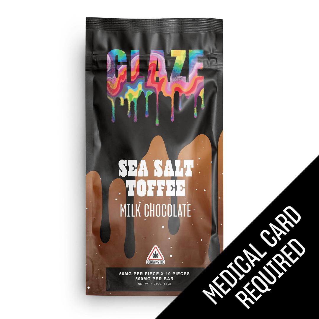 Glaze | Sea Salt Toffee Milk Chocolate Bar | 500mg (MED)