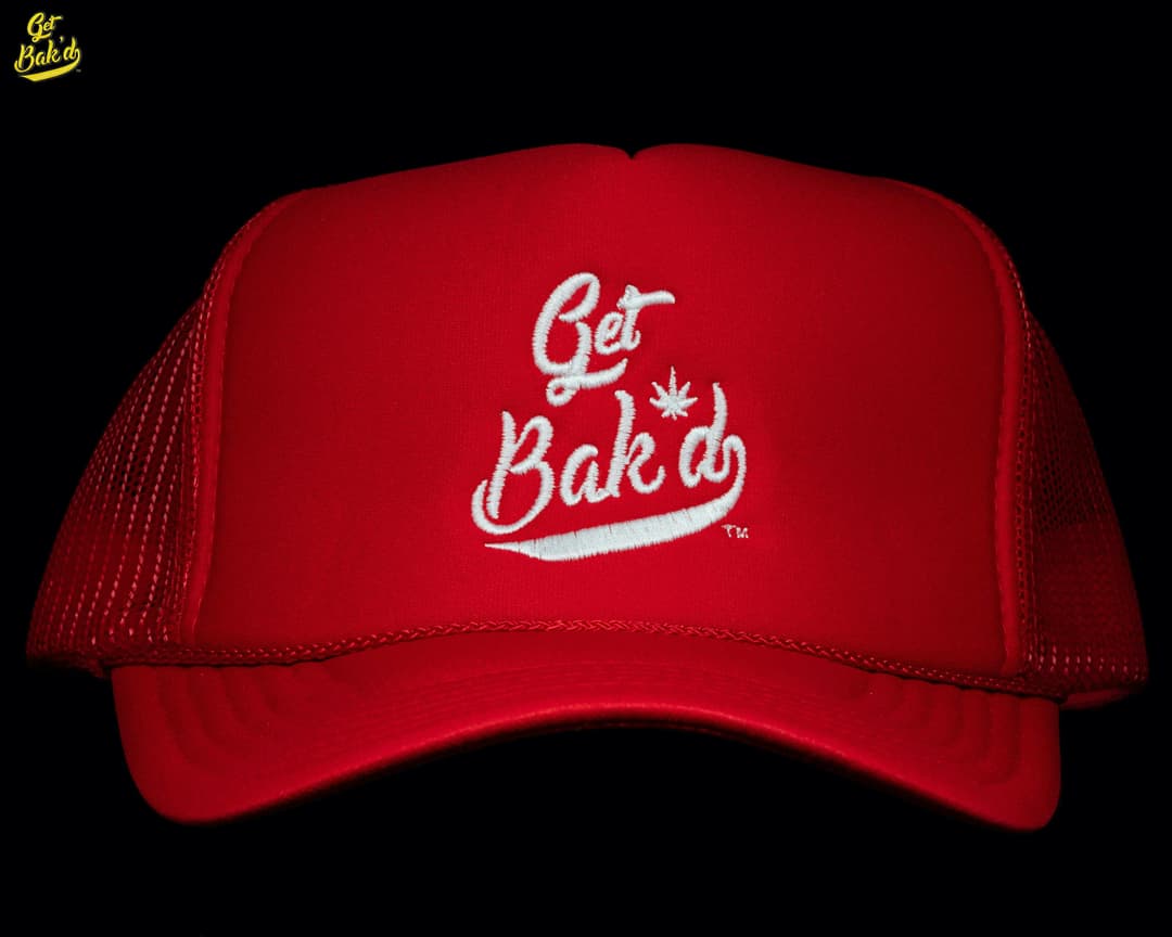 Get Bak'd Spirit Mesh Trucker Snapback Hat (Red)