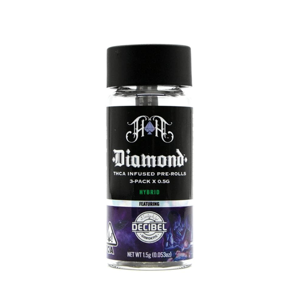 3-Pack Diamond Infused Pre-Roll: Decibel Gardens: Roswell 47