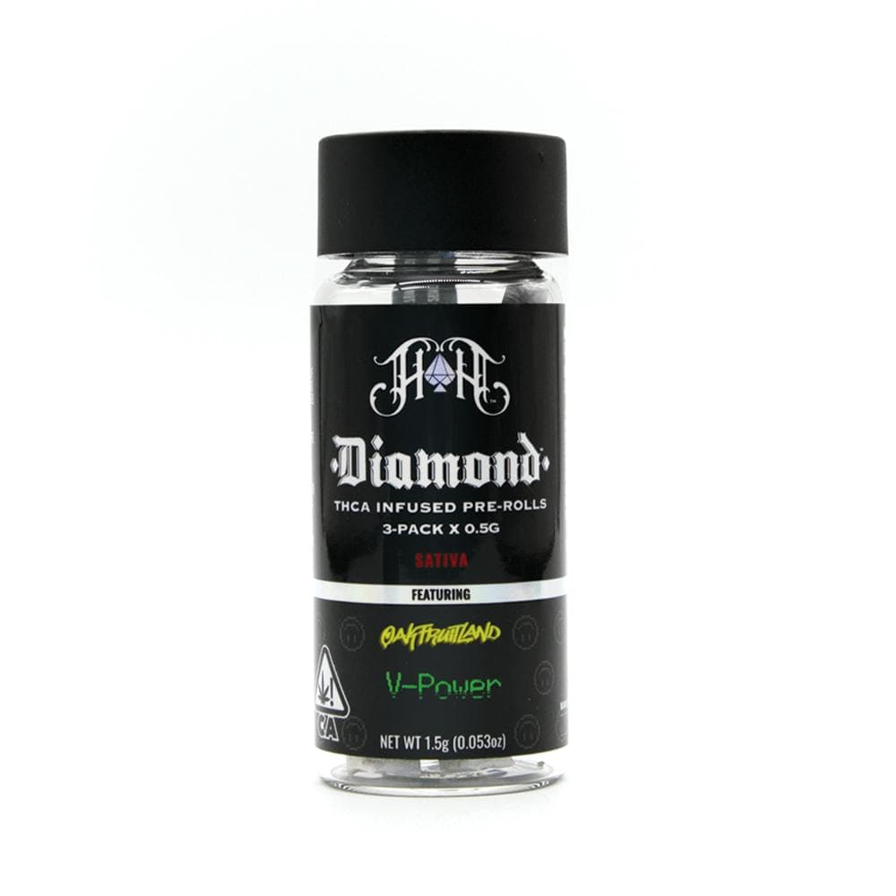 3-Pack Diamond Infused Pre-Roll: OakFruitland: V-Power