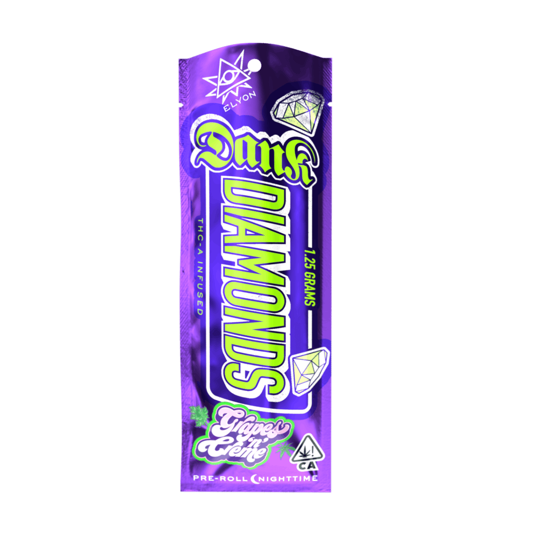 Grapes N Cream | Dank Diamonds Infused Pre-Roll | 1.25 Grams