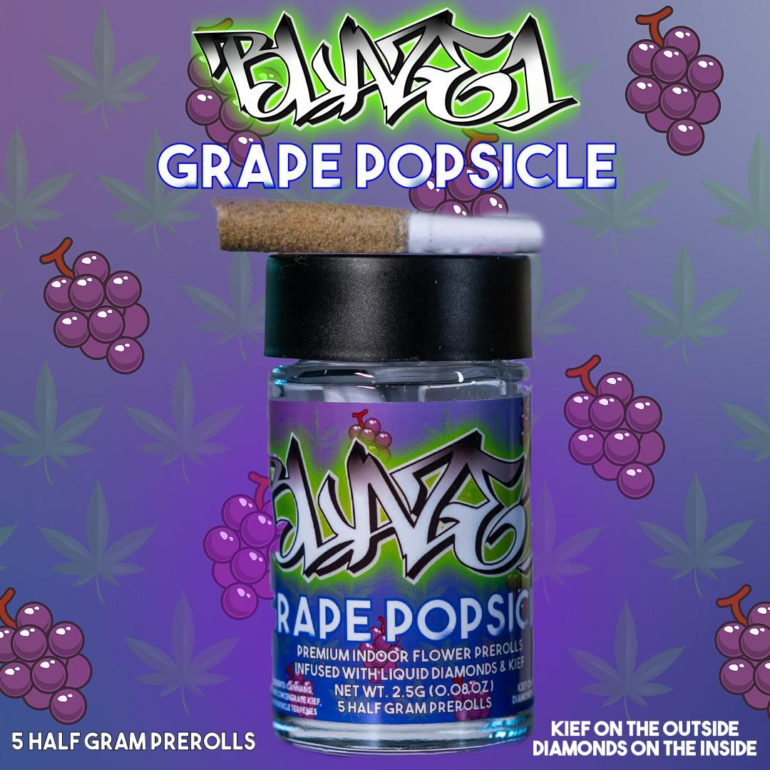 Blaze1 - Grape Popsicle Infused Preroll Kief Coated High Quality Indoor