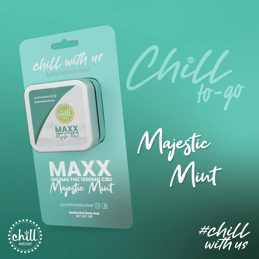 75mg THC : 75mg CBD | MAXX TO-GO Majestic Mint Body Rub | MED