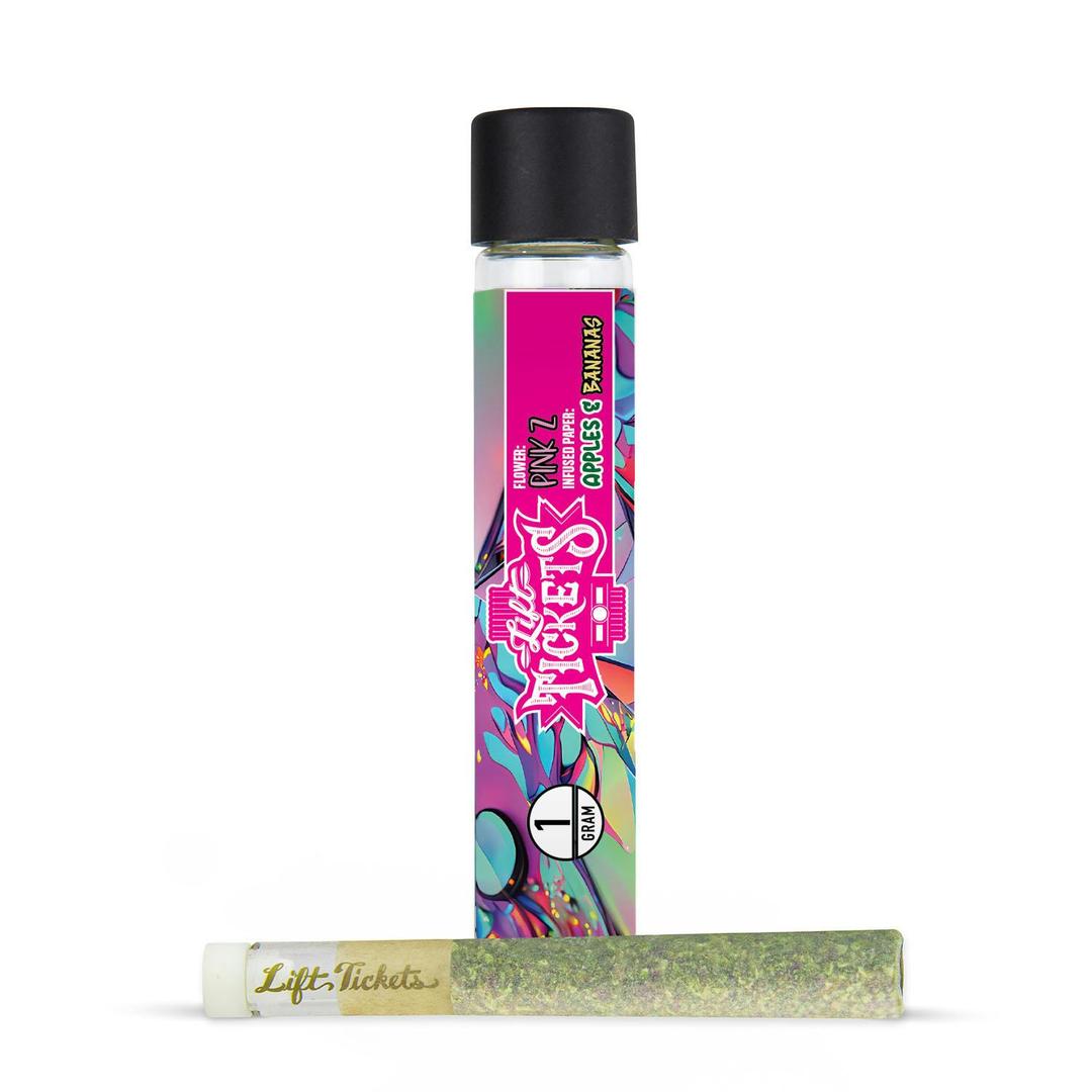Infused Glass Tip Pre-Roll: Pink Z x Apples & Bananas 1g Joint