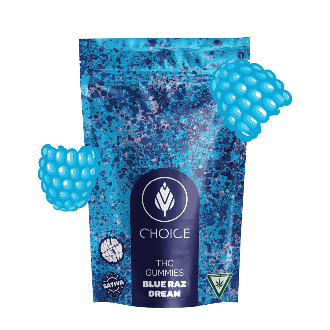 Choice Chews - Blue Raz Dream Gummies (Sativa) - 100mg