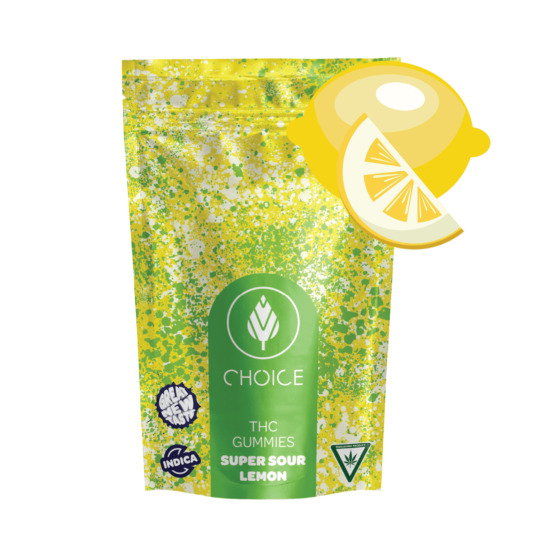 Choice Chews - Super Sour Lemon Gummies (Indica) - 100mg