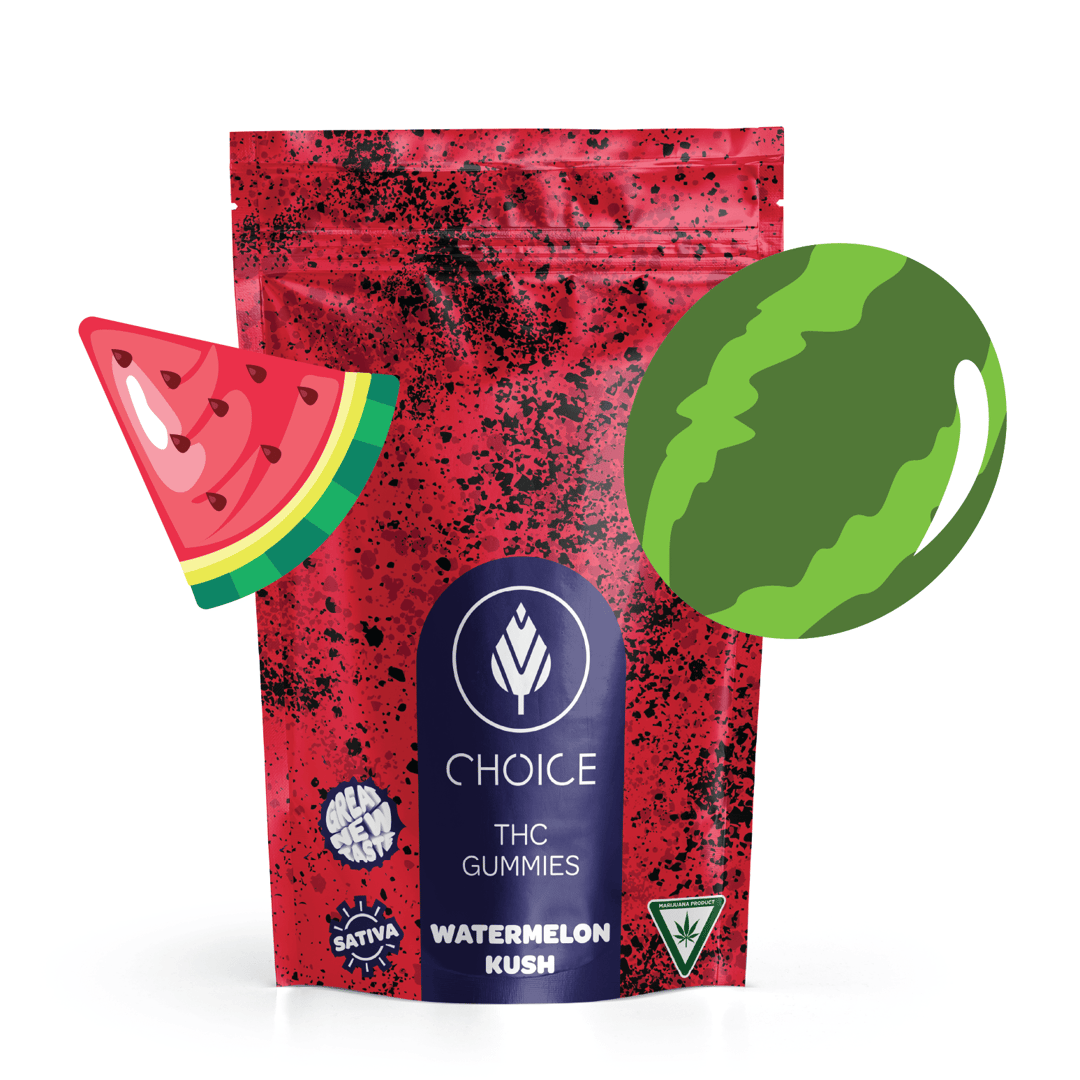 Choice Chews - Watermelon Kush Gummies (Sativa) - 100mg