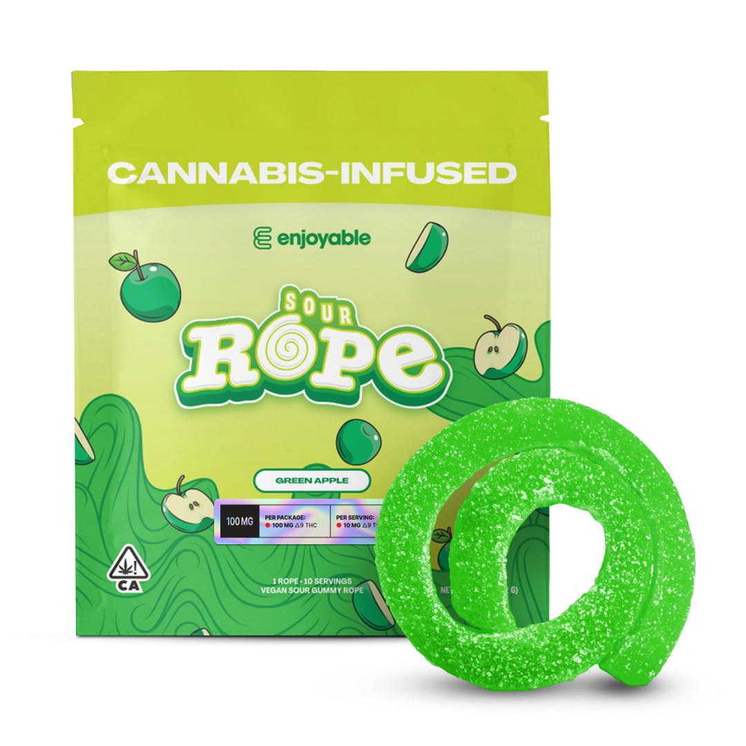 Enjoyable Green Apple Sour Rope 100mg