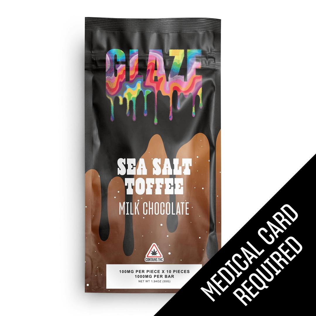 Glaze | Sea Salt Toffee Milk Chocolate Bar | 1000mg (MED)