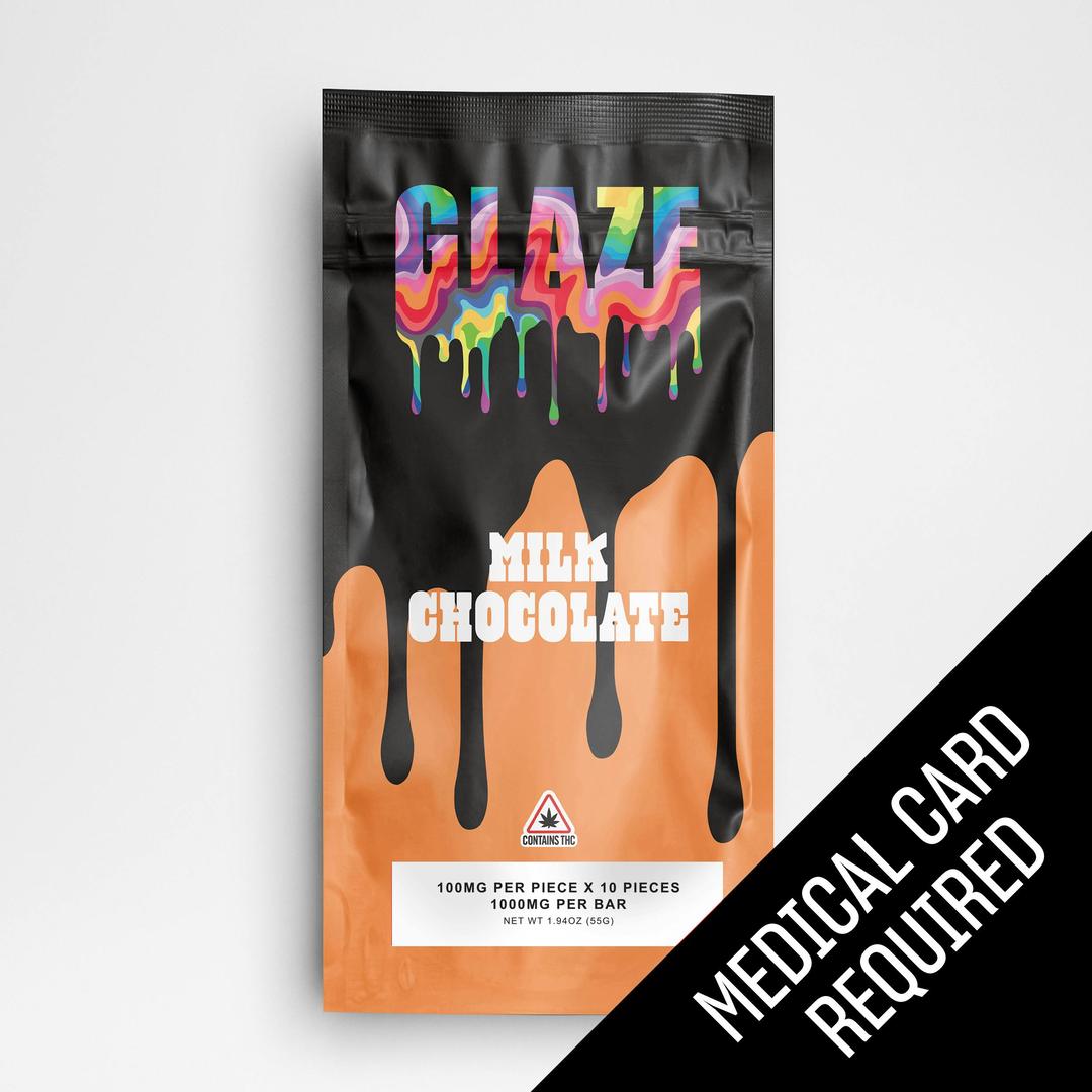 Glaze | Milk Chocolate Bar | 1000mg (MED)