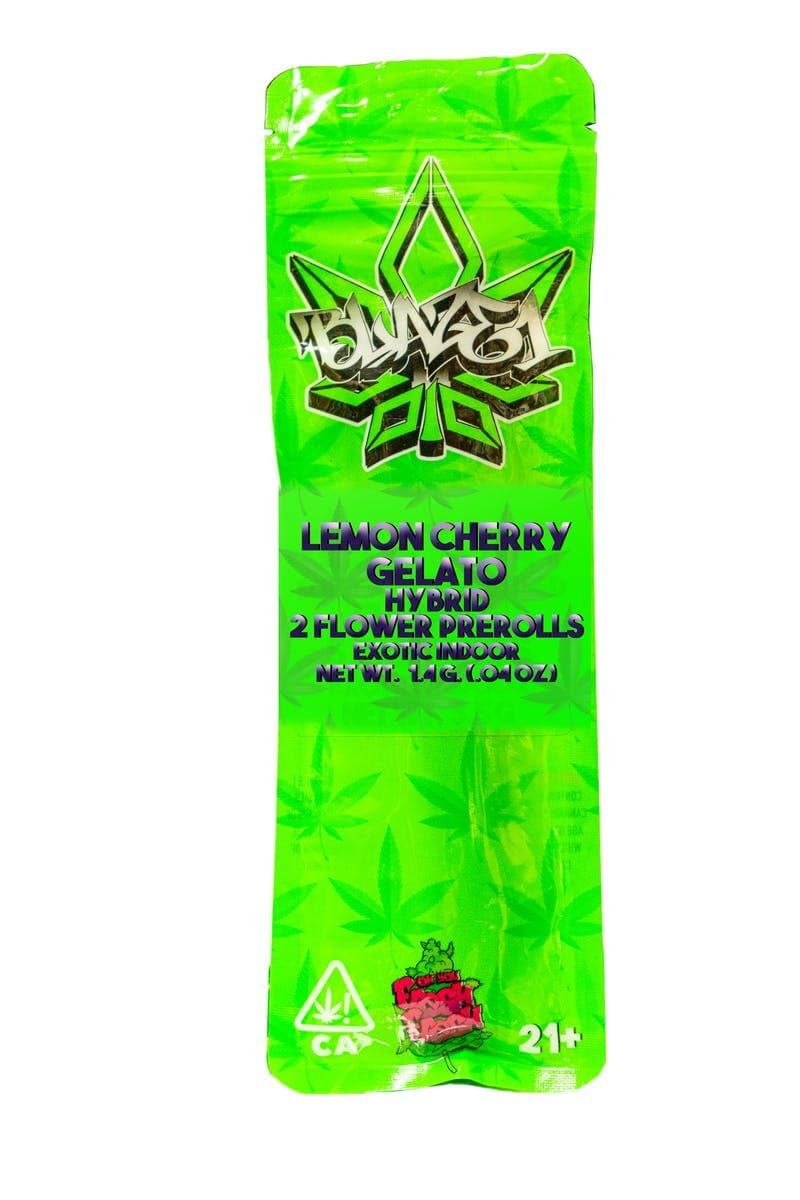 Blaze1 - Lemon Cherry Gelato 2pk Preroll