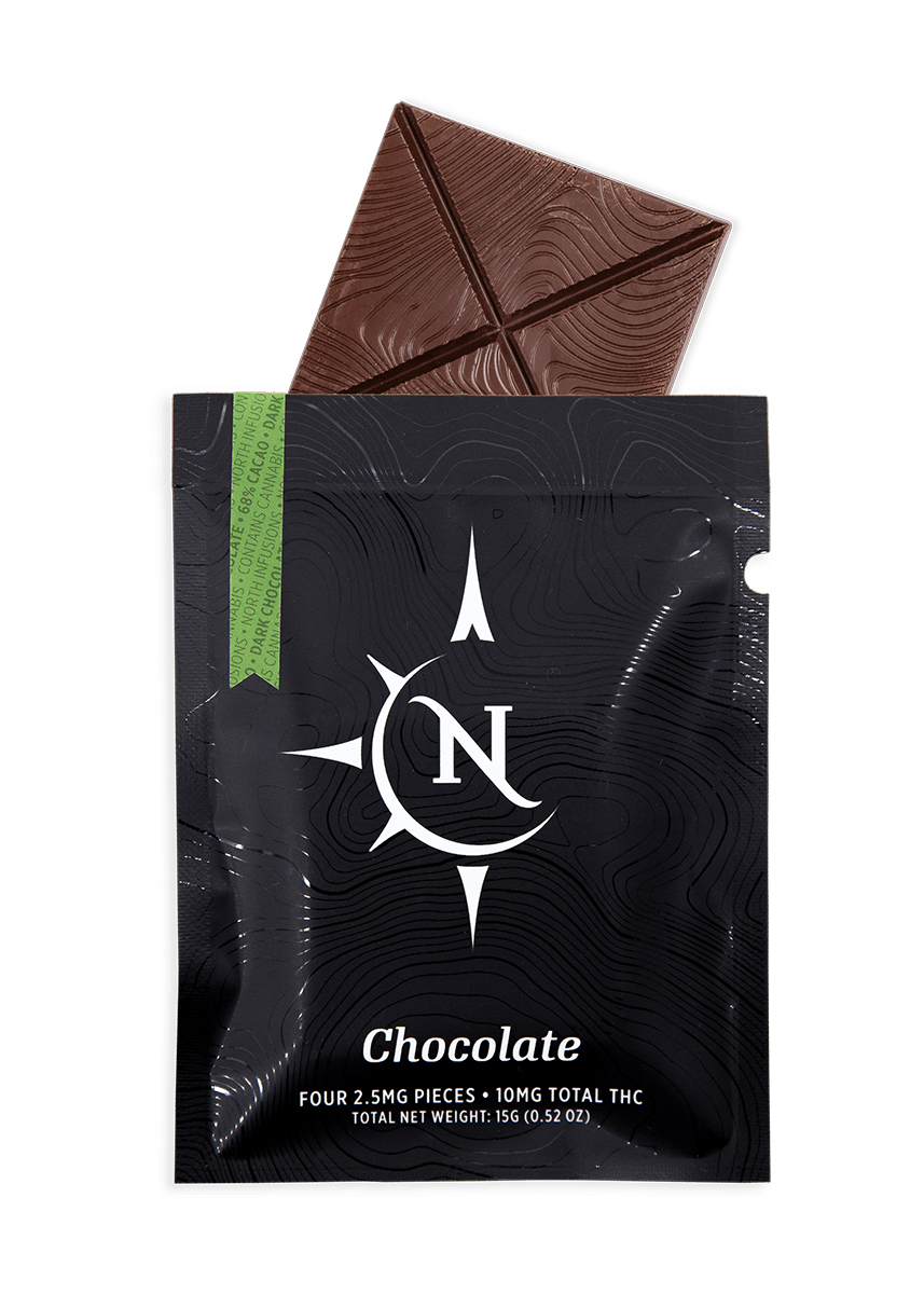 Great Northern Cannabis 20mg Dark Chocolate Square (Indica) 1:1 THC:CBD