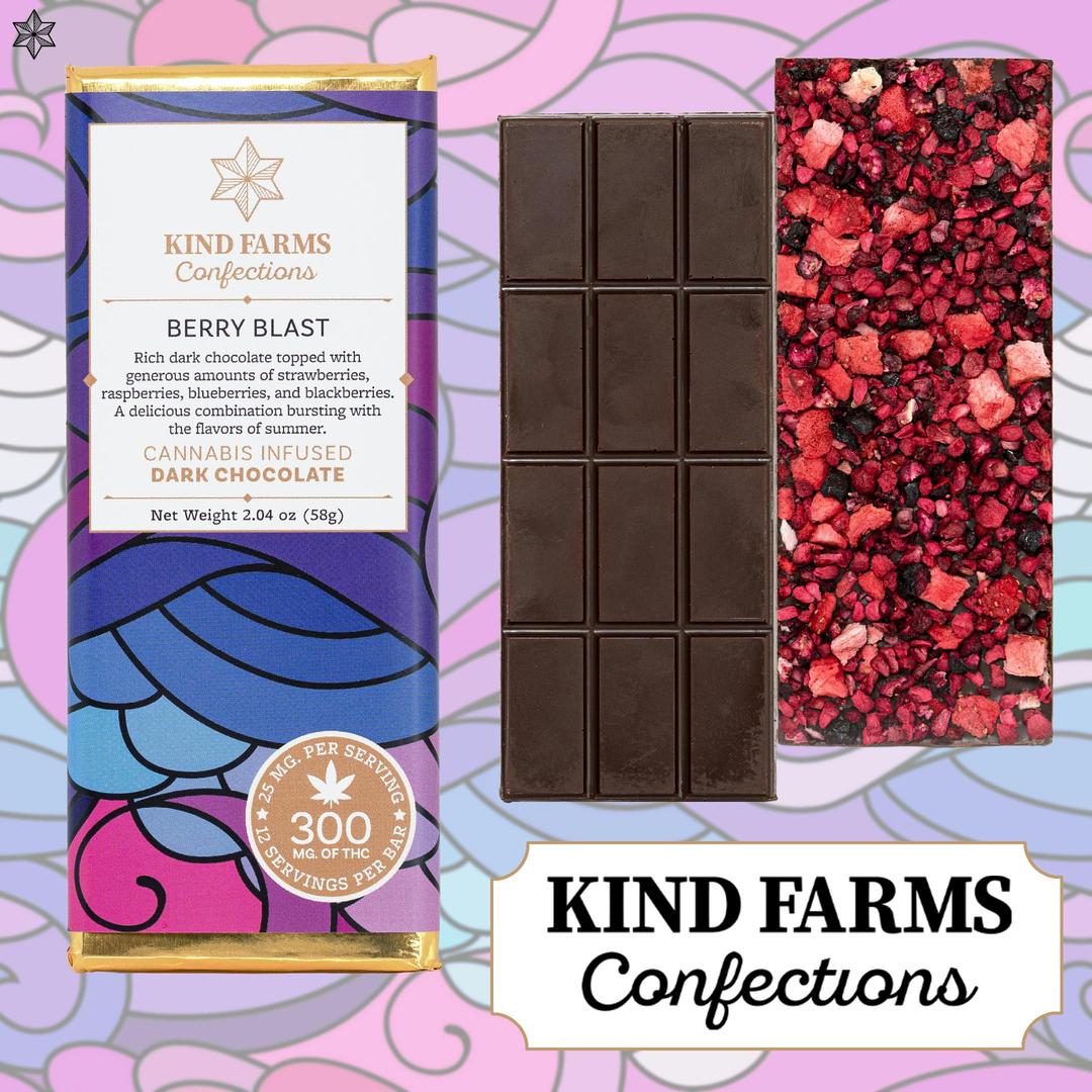 Berry Blast Bar 300mg THC - Kind Farms Confections