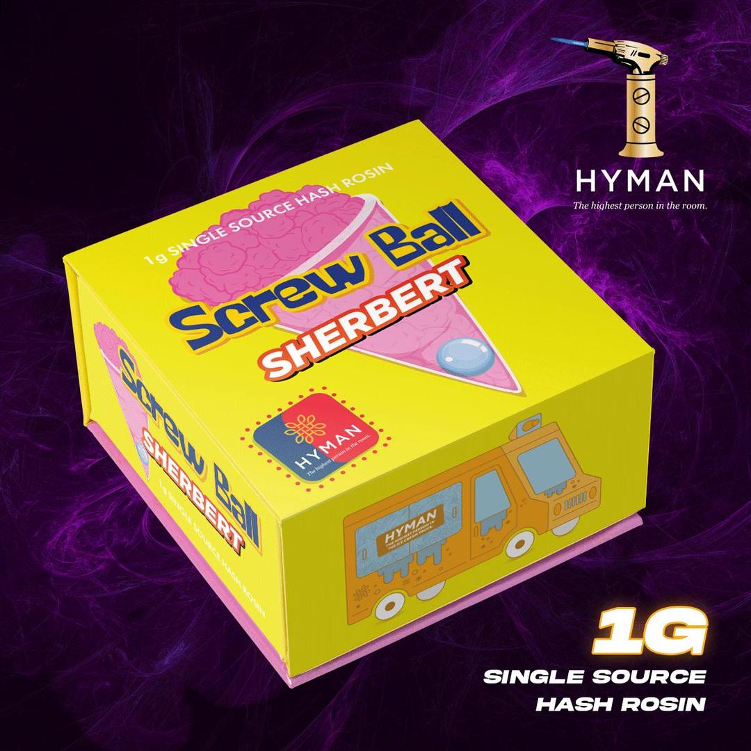 Screwball Sherb | 1G Single Source Hash Rosin | HYMAN | REC