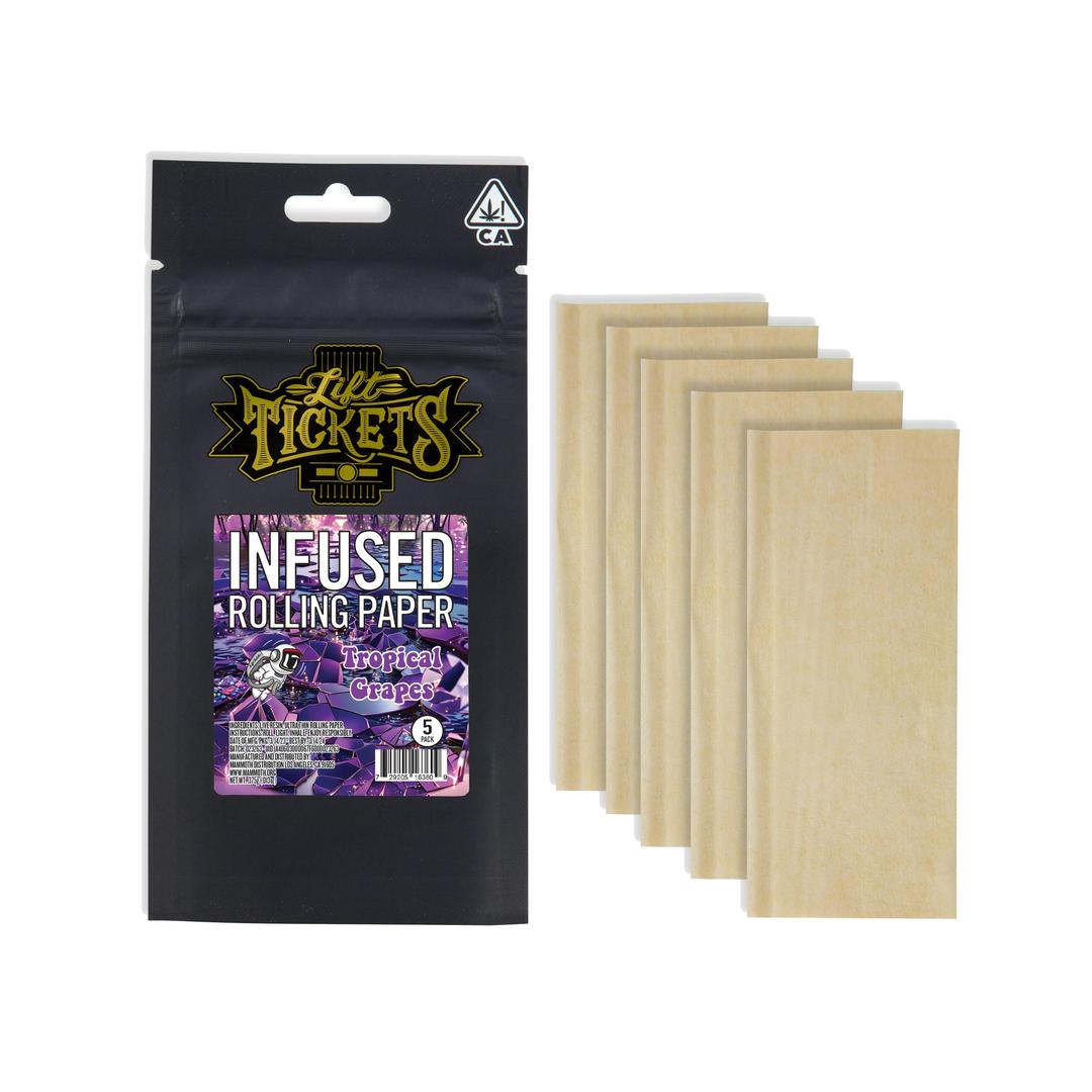 Tropical Grapes Live Resin Infused Rolling Paper - 5 pack