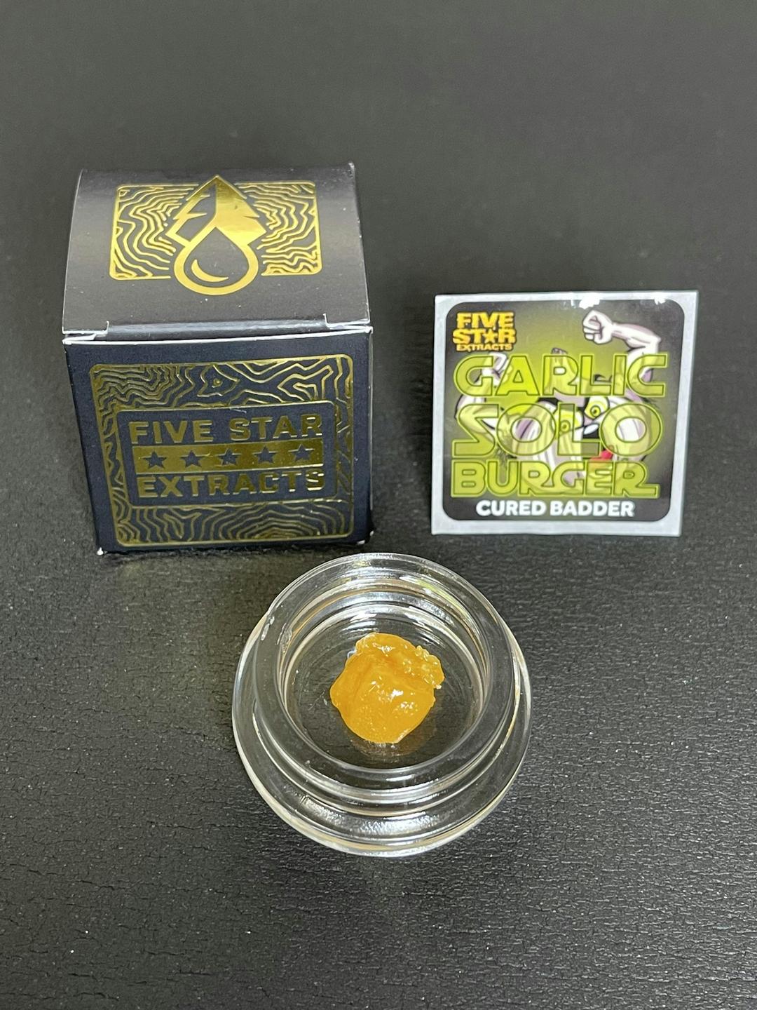 Five Star Extracts: Garlic Solo Burger - 1 Gram Cured Badder