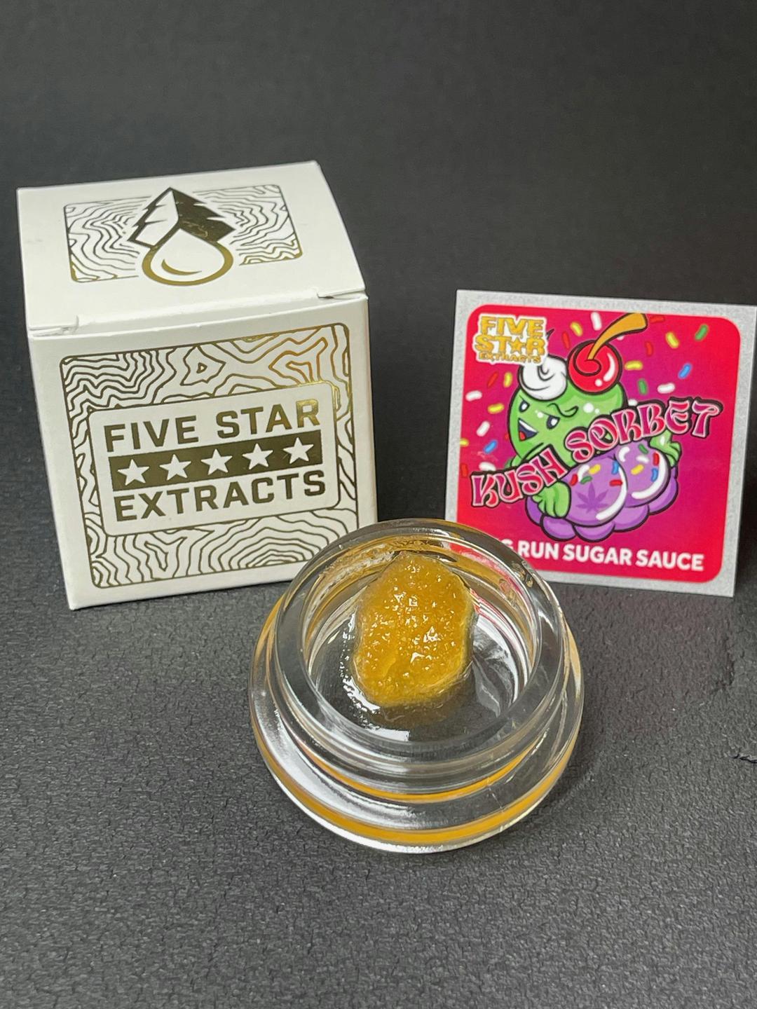 Five Star Extracts: Kush Sorbet - 1 Gram Nug Run Sugar Sauce