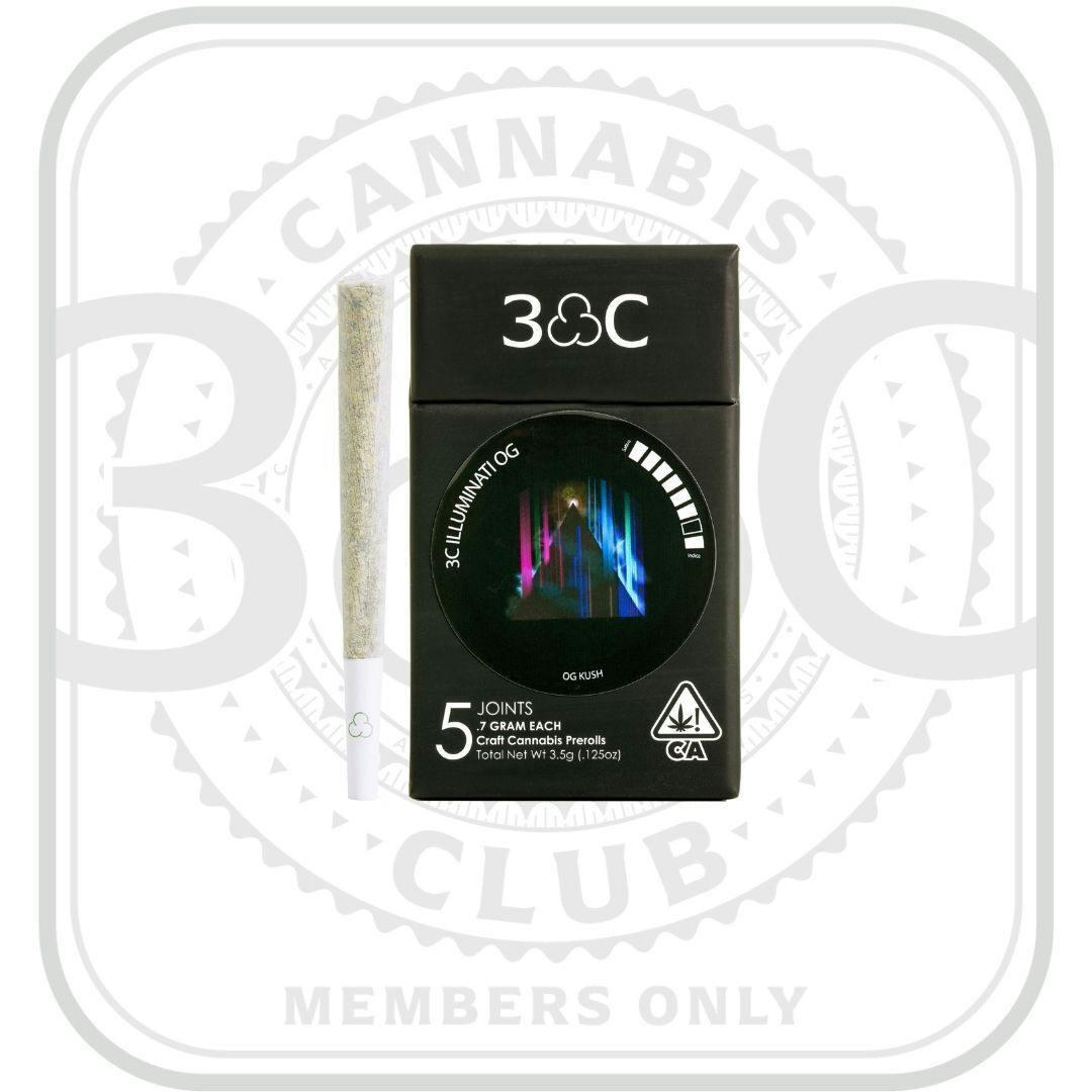 3C | Illuminati OG Prerolls 5pk - 3.5g (Members Only Pricing)