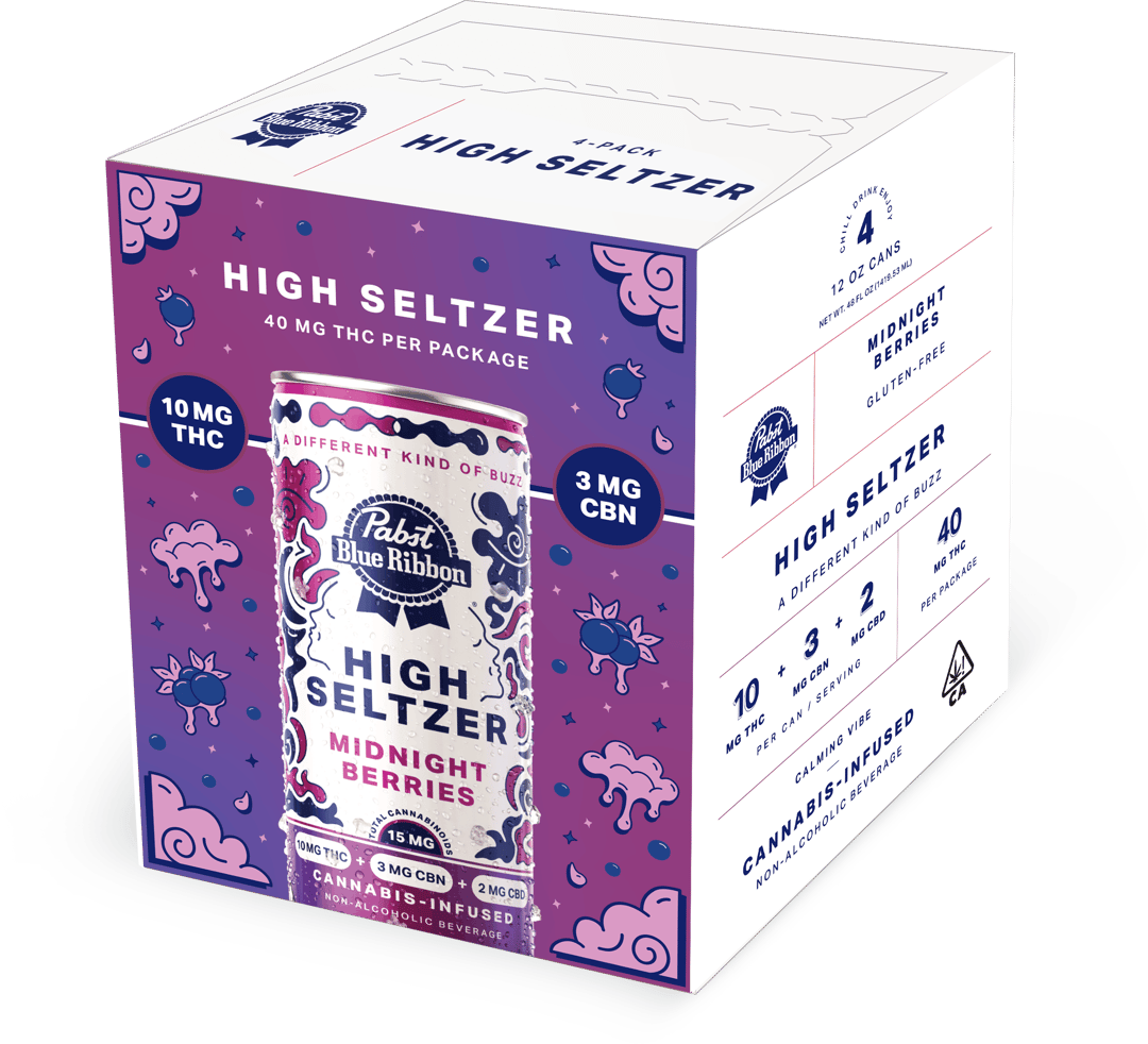 PABST | PBR - MIDNIGHT BERRIES | 10mg THC + 3mg CBN + 2mg CBD | 4 Pack