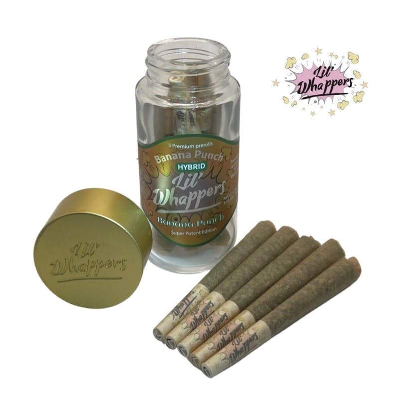 Lil Whappers infused prerolls banana punch pack of 5