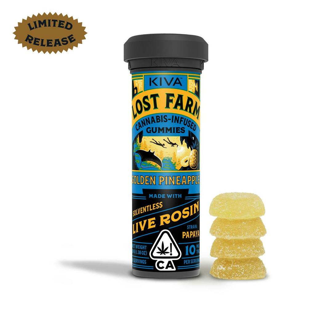 Lost Farm 'Golden Pineapple x Papaya' Live Rosin Gummies