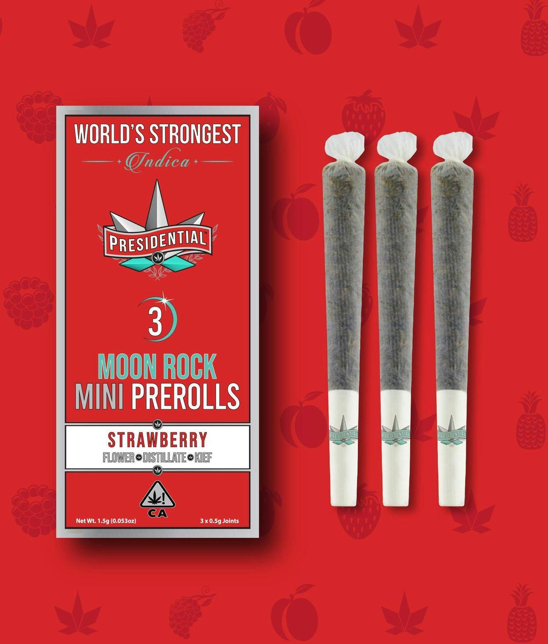 Presidential Pee-Wee Moon Rock Mini Prerolls-Strawberry-(1.5g)
