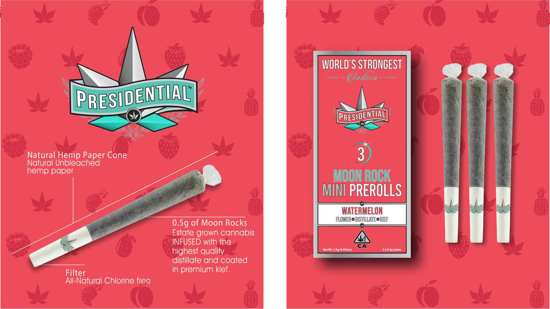 Presidential Pee-Wee Moon Rock Mini Prerolls-Watermelon- (1.5g)